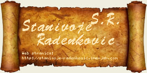 Stanivoje Radenković vizit kartica
